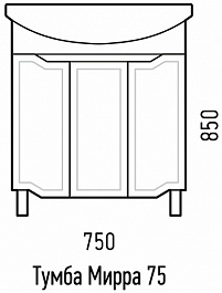 Corozo Мебель для ванной Мирра 75 белая – фотография-7